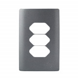 Placa p/ 3 Tomadas 4x2 - Novara Preto Grafite 